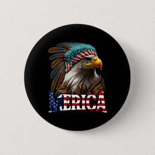 Patriotic Eagle American Flag 4. Juli Merica 1 Button