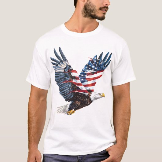 Patriotic Eagle American Flag T - Shirt (Vorderseite)