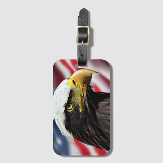 Patriotic/Eagle/American/USA Gepäckanhänger (Vorderseite Vertikal)