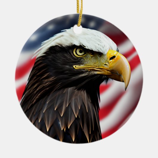 Patriotic/Eagle/American/USA Keramik Ornament (Vorne)