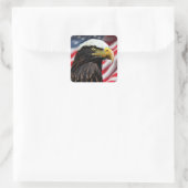 Patriotic/Eagle/American/USA Quadratischer Aufkleber (Tasche)