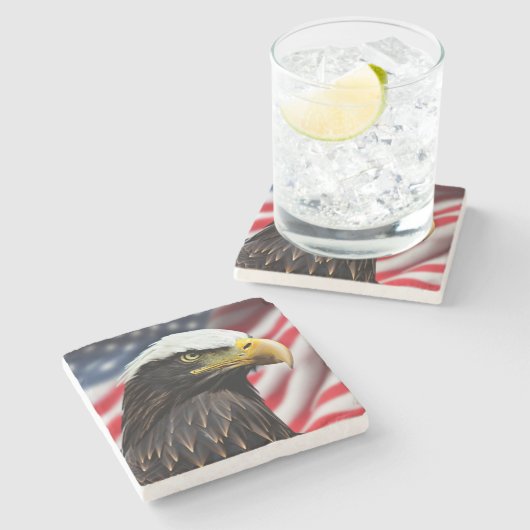 Patriotic/Eagle/American/USA Steinuntersetzer (Seitenansicht)