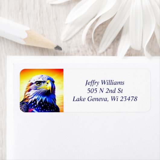 Patriotic Eagle and American Flag (Insitu)