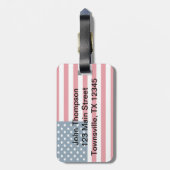 Patriotic Eagle and American Flag Gepäckanhänger (Rückseite vertikal)