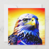 Patriotic Eagle and American Flag Mitteilungskarte (Vorderseite)