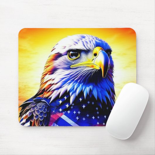 Patriotic Eagle and American Flag Mousepad (Mit Mouse)