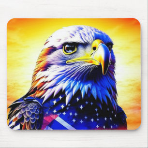 Patriotic Eagle and American Flag Mousepad