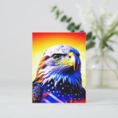 Patriotic Eagle and American Flag Postkarte (Stehend Vorderseite)