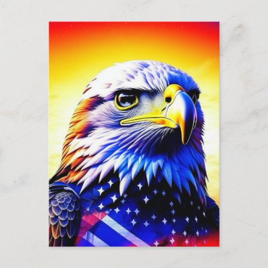 Patriotic Eagle and American Flag Postkarte (Vorderseite)