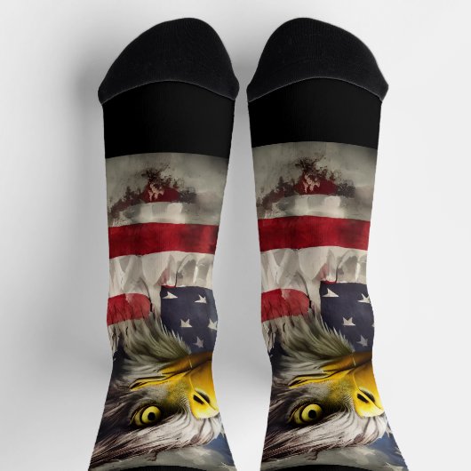 Patriotic Eagle auf US Flag Stars Stripes Socks Socken (Oben)