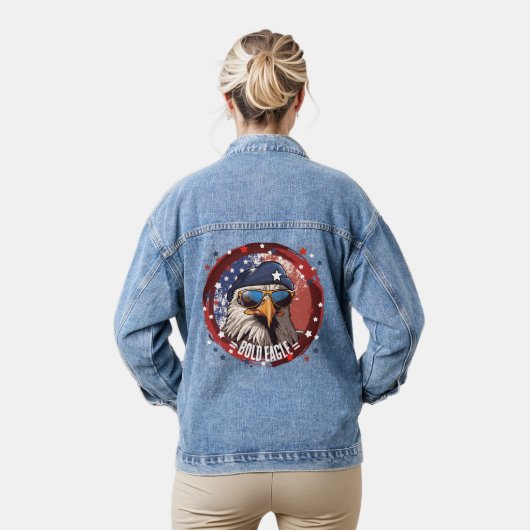 Patriotic Eagle Beret Denim Jacket Jeansjacke (Modell)