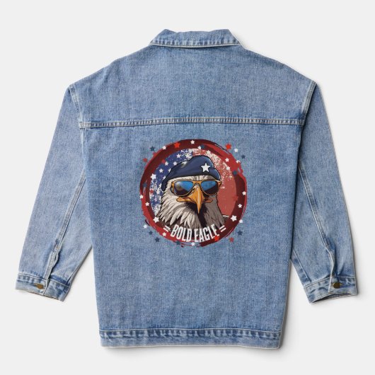 Patriotic Eagle Beret Denim Jacket Jeansjacke (Rückseite)