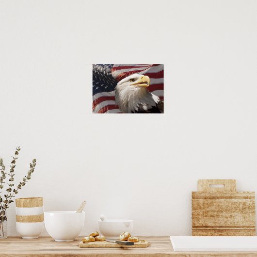 Patriotic Eagle Canvas Print Poster (Küche)