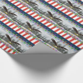 Patriotic Eagle Christmas Lights Wrapping Paper Geschenkpapier (Ecke)