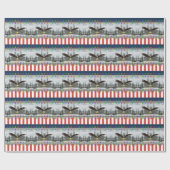 Patriotic Eagle Christmas Lights Wrapping Paper Geschenkpapier (Flach)