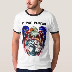 Patriotic Eagle Emblem T - Shirt mit amerikanische