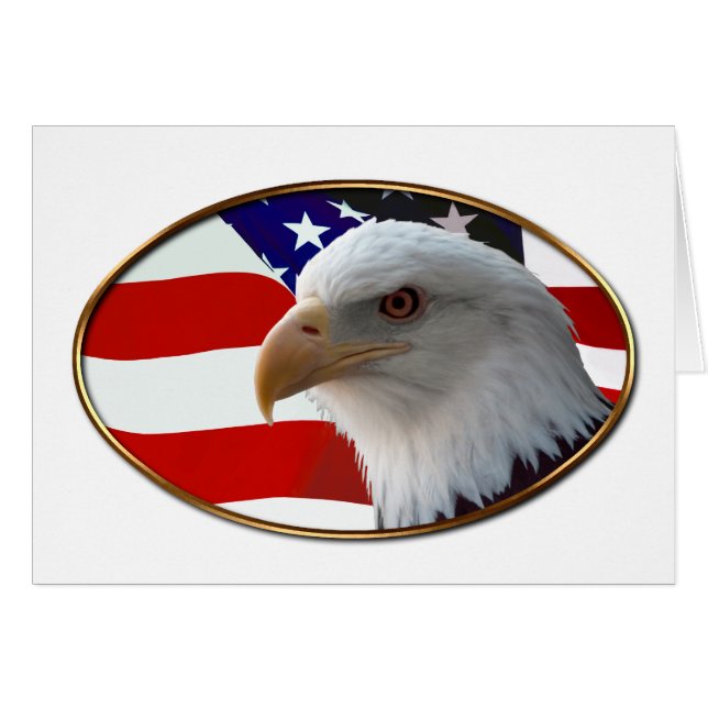 Patriotic Eagle & Flag (Vorderseite (Horizontal))
