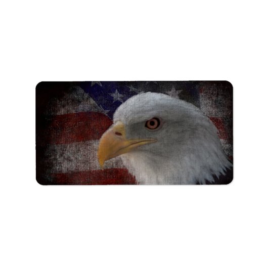Patriotic Eagle & Flag Adressaufkleber (Vorne)