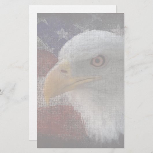 Patriotic Eagle & Flag Briefpapier (Vorne/Hinten)
