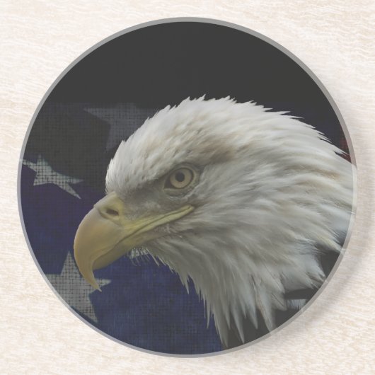 Patriotic Eagle & Flag Getränkeuntersetzer (Vorne)