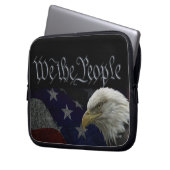 Patriotic Eagle & Flag Laptopschutzhülle (Vorderseite Links)
