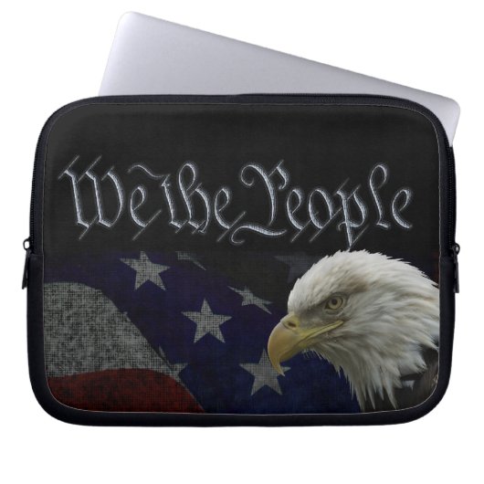 Patriotic Eagle & Flag Laptopschutzhülle (Vorderseite)