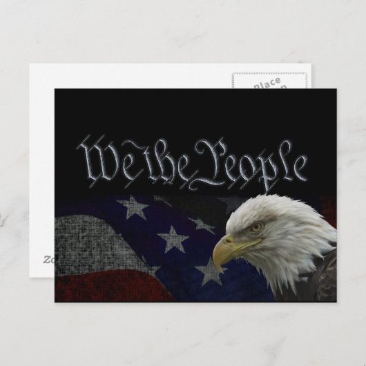 Patriotic Eagle & Flag Postkarte (Vorne/Hinten)