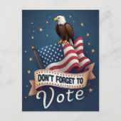Patriotic Eagle Flag Vote Postkarte (Vorderseite)