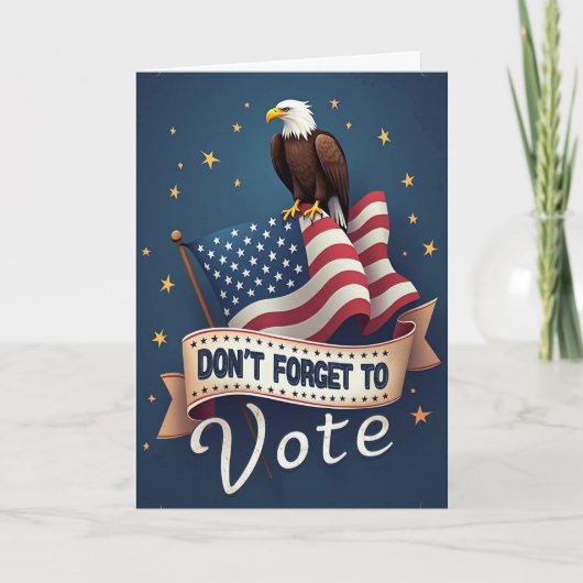Patriotic Eagle Flag Vote Reminder Karte (Vorderseite)