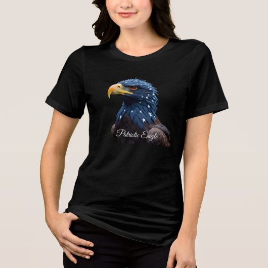 Patriotic Eagle girl t-shirt Tri-Blend Shirt (Vorderseite)