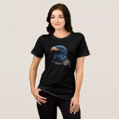 Patriotic Eagle girl t-shirt Tri-Blend Shirt (Vorderseite voll)