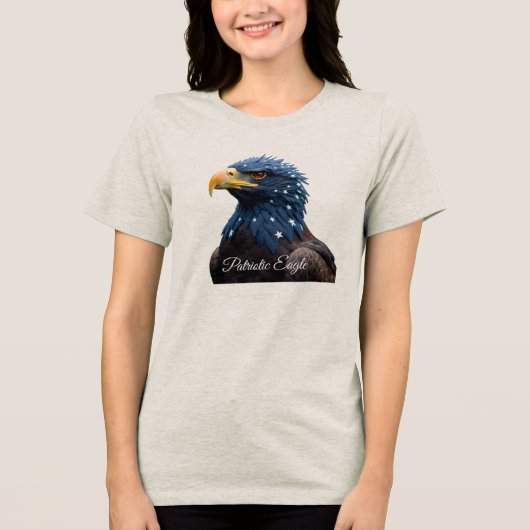 Patriotic Eagle girl t-shirt Tri-Blend Shirt (Vorderseite)