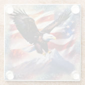 Patriotic Eagle Glass Untersetzer (Rückseite)