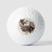 Patriotic Eagle God Bless America Custom Initials Golfball (Vorderseite)