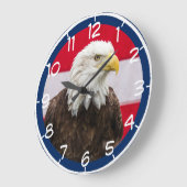 Patriotic Eagle Große Wanduhr (Winkel)