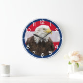Patriotic Eagle Große Wanduhr (Zuhause)