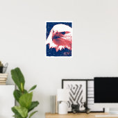 Patriotic Eagle - Grunge Kunst Poster (Heimbüro)