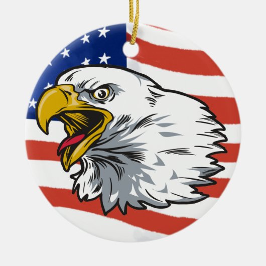 Patriotic Eagle Keramik Ornament (Vorne)