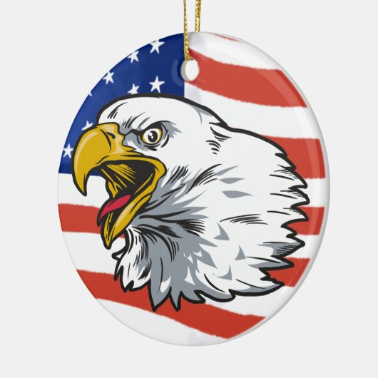 Patriotic Eagle Keramik Ornament (Links)