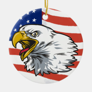 Patriotic Eagle Keramikornament