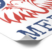 Patriotic Eagle Merica 4. Juli American Flag T Poster (Ecke)