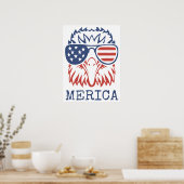 Patriotic Eagle Merica 4. Juli American Flag T Poster (Küche)