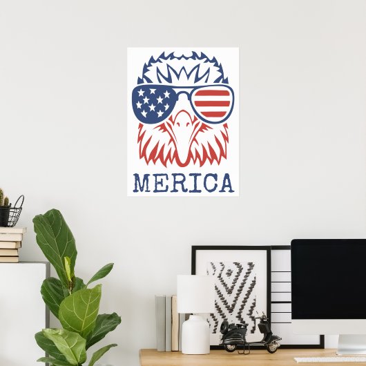 Patriotic Eagle Merica 4. Juli American Flag T Poster (Heimbüro)