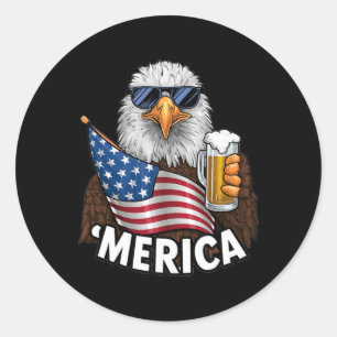 Patriotic Eagle merica 4. Juli Runder Aufkleber