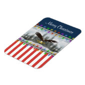 Patriotic Eagle Merry Christmas Square Magnet (Linke Seite)