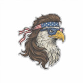 Patriotic Eagle Mullet Vintage Engraving Vector De Aufkleber (Vorderseite)