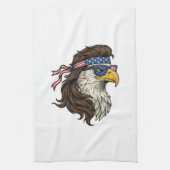 Patriotic Eagle Mullet Vintage Engraving Vector De Geschirrtuch (Vertikal)