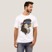 Patriotic Eagle Mullet Vintage Engraving Vector De T-Shirt (Vorne ganz)