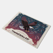 Patriotic Eagle Personalized Address Number Custom Fußmatte (Schrägansicht)