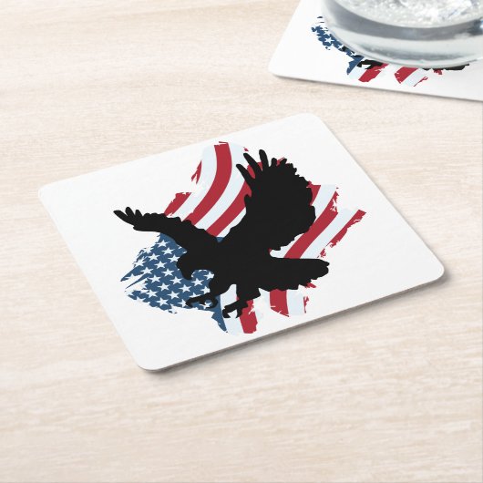 Patriotic Eagle Rechteckiger Pappuntersetzer (angewinkelt)